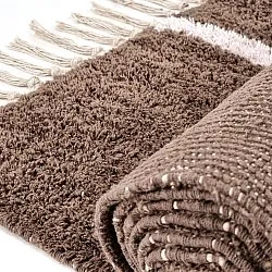 Alfombras de pelo largo - Leora Natural Cotton Shaggy (marrón/morado)
