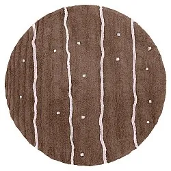 Alfombras redondeadas - Leora Natural Cotton Shaggy (marrón/morado)