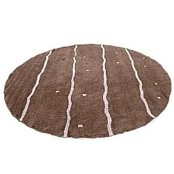 Alfombras redondeadas - Leora Natural Cotton Shaggy (marrón/morado)