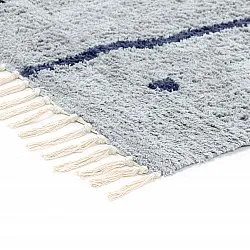 Alfombras de pelo largo - Leora Natural Cotton Shaggy (gris/azul)