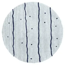 Alfombras redondeadas - Leora Natural Cotton Shaggy (gris/azul)