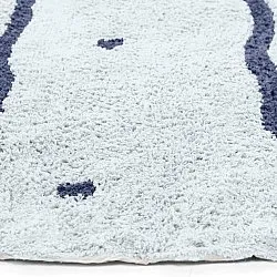 Alfombras redondeadas - Leora Natural Cotton Shaggy (gris/azul)