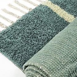 Alfombras de pelo largo - Leora Natural Cotton Shaggy (verde)