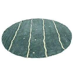 Alfombras redondeadas - Leora Natural Cotton Shaggy (verde)