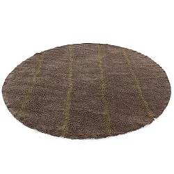 Alfombras redondeadas - Leora Natural Cotton Shaggy (marrón/oliva)