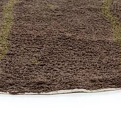 Alfombras redondeadas - Leora Natural Cotton Shaggy (marrón/oliva)