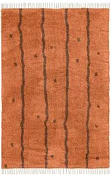 Alfombras de pelo largo - Leora Natural Cotton Shaggy (naranja/marrón)