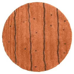 Alfombras redondeadas - Leora Natural Cotton Shaggy (naranja/marrón)