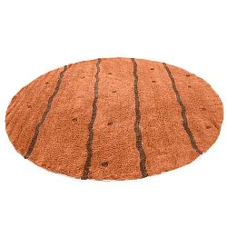 Alfombras redondeadas - Leora Natural Cotton Shaggy (naranja/marrón)