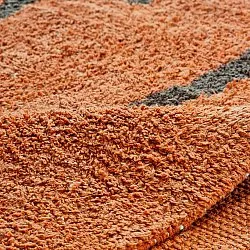 Alfombras redondeadas - Leora Natural Cotton Shaggy (naranja/marrón)