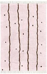 Alfombras de pelo largo - Leora Natural Cotton Shaggy (rosa/marrón)