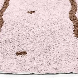 Alfombras redondeadas - Leora Natural Cotton Shaggy (rosa/marrón)