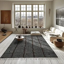 Alfombras de pelo largo - Leora Natural Cotton Shaggy (negro/marrón)
