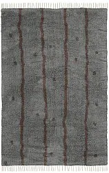 Alfombras de pelo largo - Leora Natural Cotton Shaggy (negro/marrón)