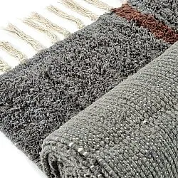 Alfombras de pelo largo - Leora Natural Cotton Shaggy (negro/marrón)