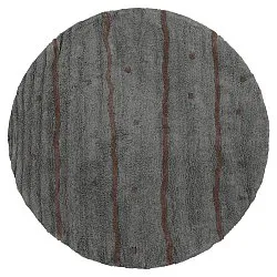 Alfombras redondeadas - Leora Natural Cotton Shaggy (negro/marrón)
