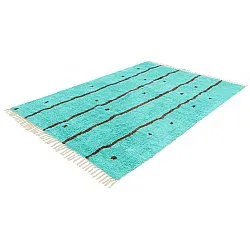 Alfombras de pelo largo - Leora Natural Cotton Shaggy (turquesa/marrón)