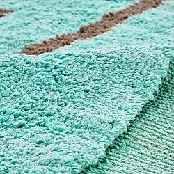 Alfombras redondeadas - Leora Natural Cotton Shaggy (turquesa/marrón)