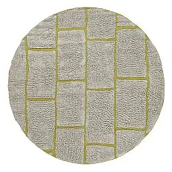 Alfombras redondeadas - Lindley Natural Cotton Shaggy (gris/verde)