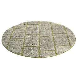 Alfombras redondeadas - Lindley Natural Cotton Shaggy (gris/verde)