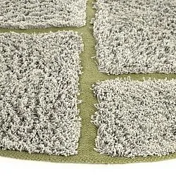 Alfombras redondeadas - Lindley Natural Cotton Shaggy (gris/verde)
