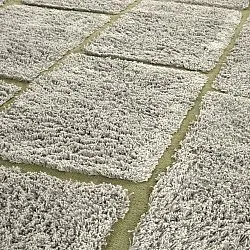 Alfombras redondeadas - Lindley Natural Cotton Shaggy (gris/verde)