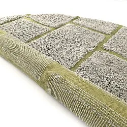 Alfombras redondeadas - Lindley Natural Cotton Shaggy (gris/verde)