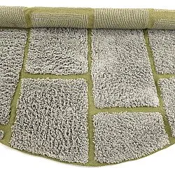 Alfombras redondeadas - Lindley Natural Cotton Shaggy (gris/verde)
