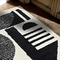 Alfombras de pelo largo - Maron (negro/blanco)