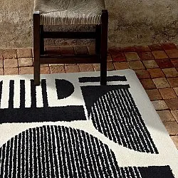 Alfombras de pelo largo - Maron (negro/blanco)