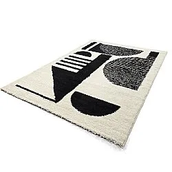 Alfombras de pelo largo - Maron (negro/blanco)