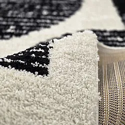 Alfombras de pelo largo - Maron (negro/blanco)