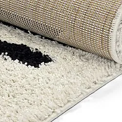 Alfombras de pelo largo - Maron (negro/blanco)