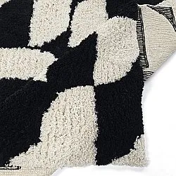 Alfombras de pelo largo - Marvao Natural Cotton Shaggy (blanco roto/negro)
