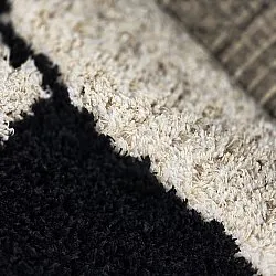 Alfombras de pelo largo - Marvao Natural Cotton Shaggy (blanco roto/negro)