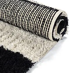 Alfombras de pelo largo - Marvao Natural Cotton Shaggy (blanco roto/negro)