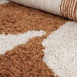 Alfombras de pelo largo - Kalymnos Natural Cotton Shaggy (blanco roto/ocre)