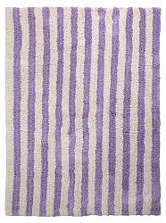 Alfombras de pelo largo - Thira Stripe Cotton Shaggy (crema/violeta claro)