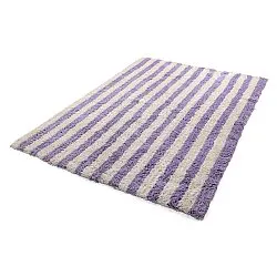 Alfombras de pelo largo - Thira Stripe Cotton Shaggy (crema/violeta claro)