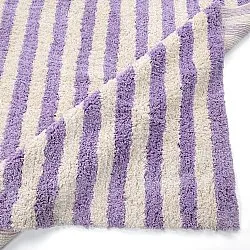 Alfombras de pelo largo - Thira Stripe Cotton Shaggy (crema/violeta claro)
