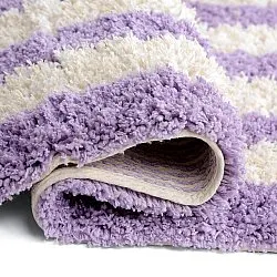 Alfombras de pelo largo - Thira Stripe Cotton Shaggy (crema/violeta claro)
