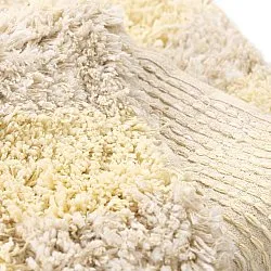Alfombras de pelo largo - Methoni Check Cotton Shaggy (crema/amarillo claro)