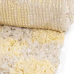 Alfombras de pelo largo - Methoni Check Cotton Shaggy (crema/amarillo claro)