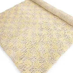 Alfombras de pelo largo - Methoni Check Cotton Shaggy (crema/amarillo claro)