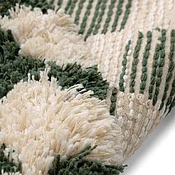 Alfombras redondeadas - Methoni Check Cotton Shaggy (crema/verde)