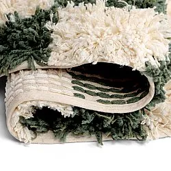 Alfombras redondeadas - Methoni Check Cotton Shaggy (crema/verde)