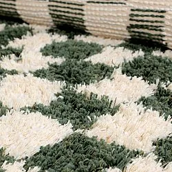 Alfombras redondeadas - Methoni Check Cotton Shaggy (crema/verde)