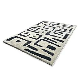 Alfombras de pelo largo - Palmyra (blanco/azul marino)
