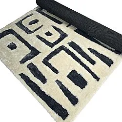 Alfombras de pelo largo - Palmyra (blanco/azul marino)