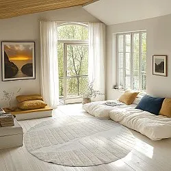 Alfombras redondeadas - Rani Natural Cotton Shaggy (blanquecino)